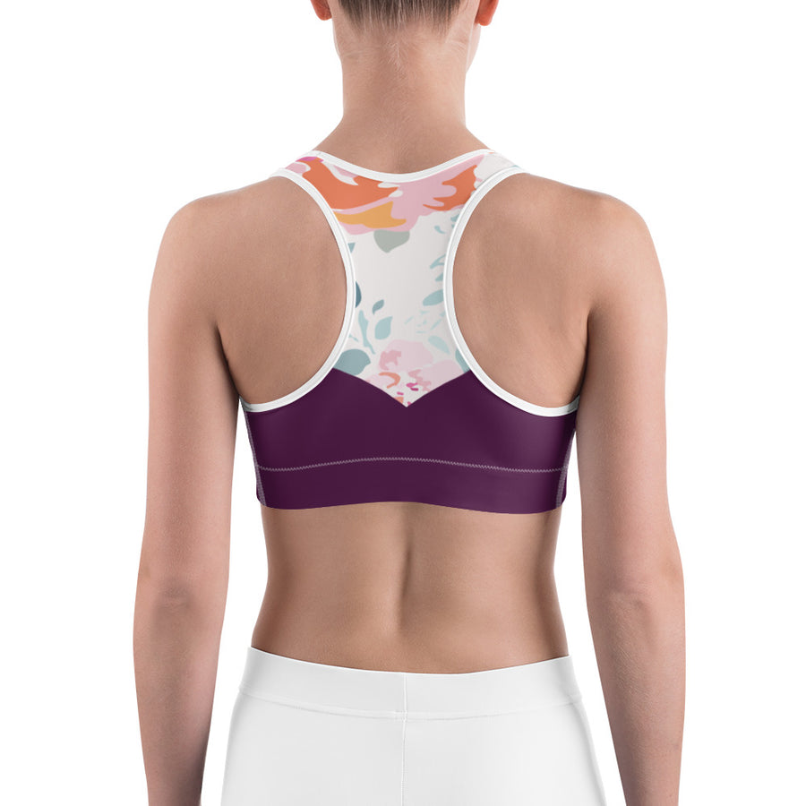 Floral (Plum) Sports Bra