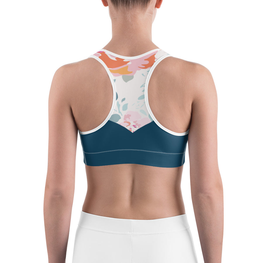 Floral (Teal) Sports Bra